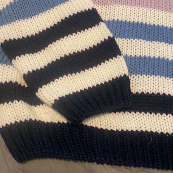 NWT Harper striped sweater small S Francesca’s Blue Purple white new - Picture 4 of 5